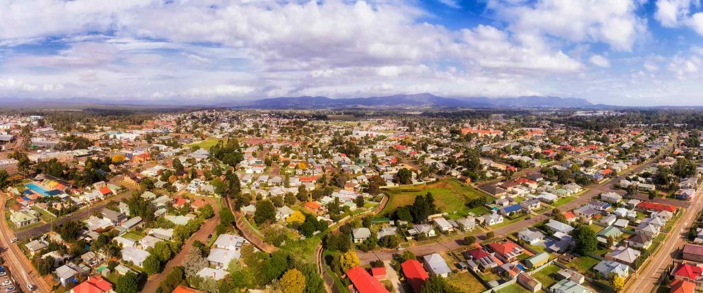 Views across Cessnock in Hunter Valley