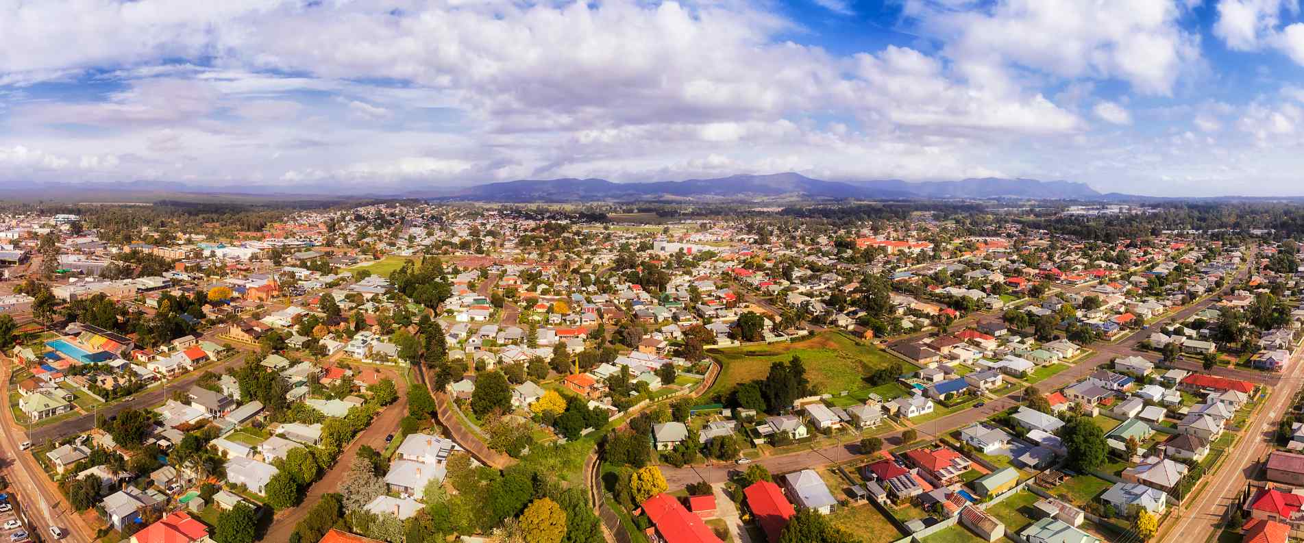 Views across Cessnock in Hunter Valley